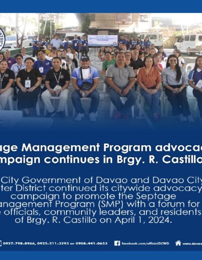 Septage Management Program advocacy campaign continues in Brgy. R. Castillo. Read the whole article at bit.ly/BarangayansaRCa stillo